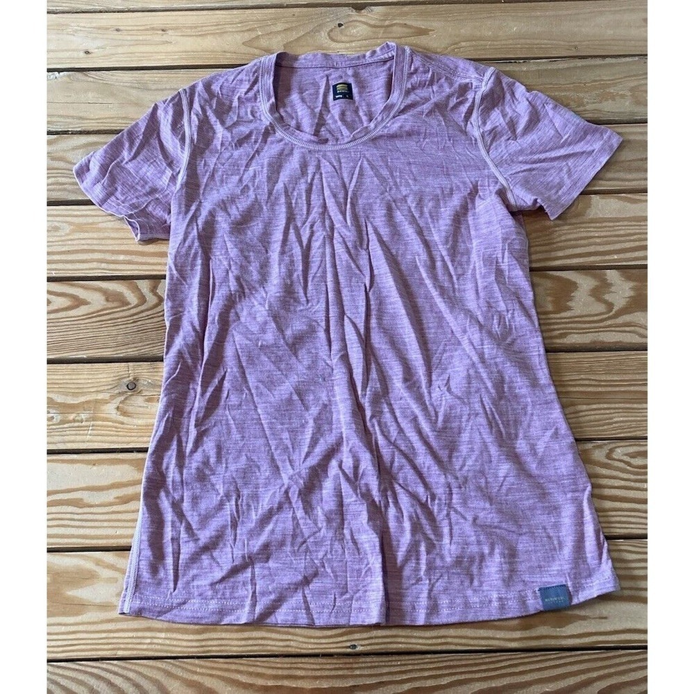 Meriwool Base Layer T Shirt Size Large Women’s Pink Short Sleeve